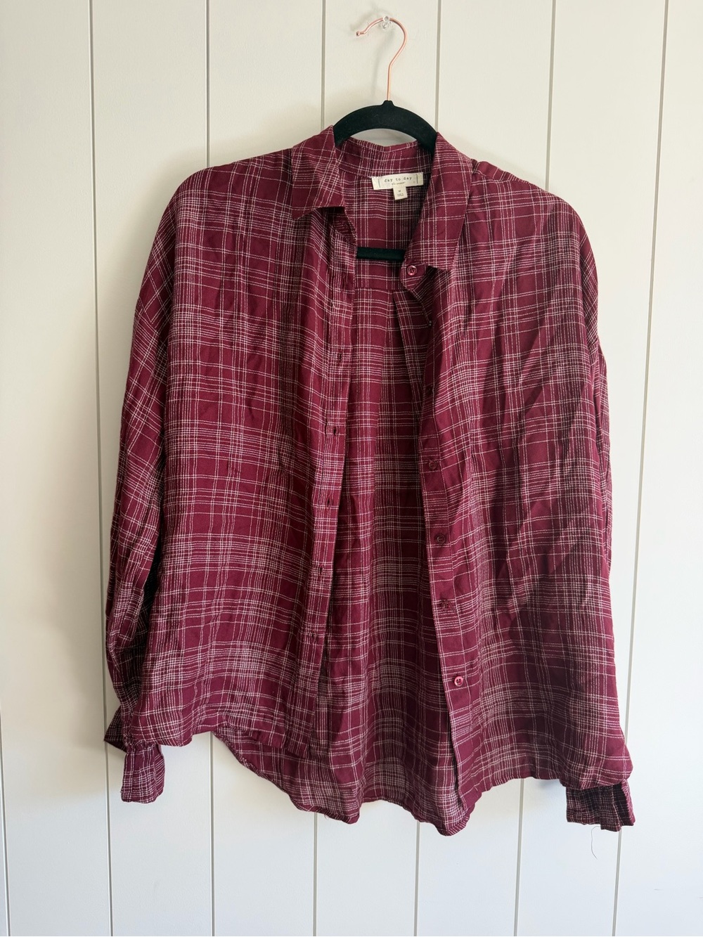 Blu Pepper Burgundy Plaid Button-Down Shirt